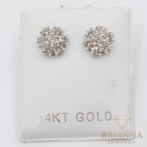14k (10MM) Flower Diamond Earrings 💎 – Brianna Jewelry joya brianna jewelry