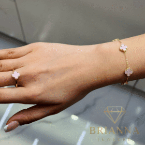 14K Pink Clover Fancy Bracelet + Ring Set – Brianna Jewelry joya brianna jewelry
