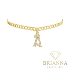 14 K Solid Cuban Ankle Bracelet W/ Initial Included – Brianna Jewelry joya brianna jewelry