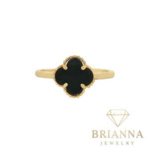 14k Women’s Black Clover Ring (M) – Brianna Jewelry joya brianna jewelry