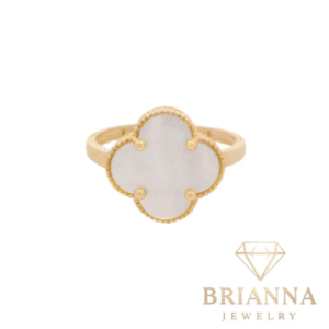 14k Women’s White Clover Ring (M) – Brianna Jewelry joya brianna jewelry