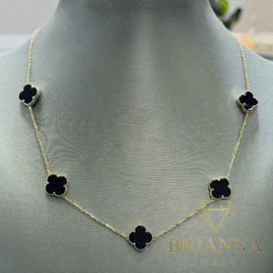 14K Women Black 5 Clover Choker – Brianna Jewelry joya brianna jewelry