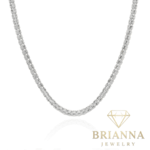 14k White Gold Moon Iced Chain (3.3MM – 18″ inches) – Brianna Jewelry joya brianna jewelry