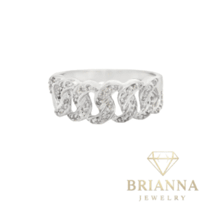 14K White Gold Cuban Diamond Ring 💎- Brianna Jewelry joya brianna jewelry