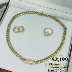 14 K Hollow Cuban Choker (7MM) + Hoops + CZ Ring – Brianna Jewelry joya brianna jewelry