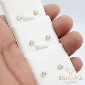 14K CZ Earrings (M) ⚪ – Brianna Jewelry joya brianna jewelry