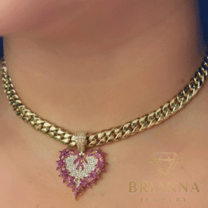 14k KG Heart CZ Pendant w/ Miami Hollow Cuban Choker (7MM / 16” Inches –
Brianna Jewelry joya brianna jewelry