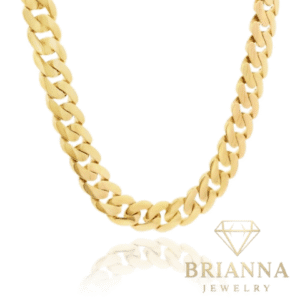 14K Cuban Semi Solid Chain (9.8MM – 22″ Inches) – Brianna Jewelry joya brianna jewelry