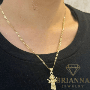 14K Divino Niño Pendant w/ Solid Cuban Chain (18” Inches) – Brianna Jewelry joya brianna jewelry
