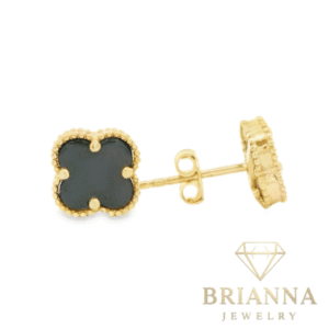 14K Black Clover Earrings (8MM) – Brianna Jewelry joya brianna jewelry