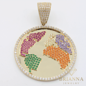 14K World CZ Pendant – Brianna Jewelry joya brianna jewelry