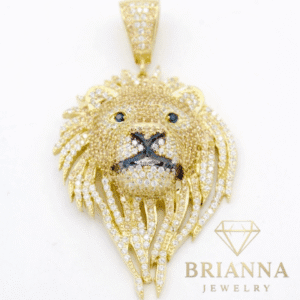 14k CZ Lions Head Pendant – Brianna Jewelry joya brianna jewelry