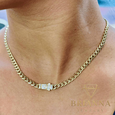 14 K Hollow Cuban Choker (5MM / 16” Inches) – Brianna Jewelry joya brianna jewelry