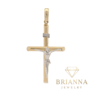 14K Jesus Cross Two Tone Pendant (2” Inches) – Brianna Jewelry joya brianna jewelry