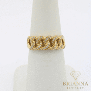 14K Women’s Cuban Ring Diamond 💎 – Brianna Jewelry joya brianna jewelry