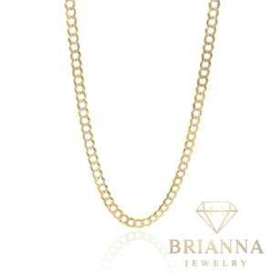 14K Solid Cuban Curb Two Tone Chain (3.5MM – 22” Inches)  – –
Brianna Jewelry joya brianna jewelry