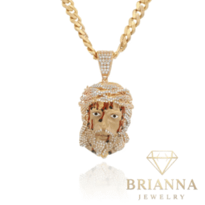 14k Jesus Face CZ Pendant W/ Hollow Cuban Monaci Chain (6.8MM / 22” In –
Brianna Jewelry joya brianna jewelry