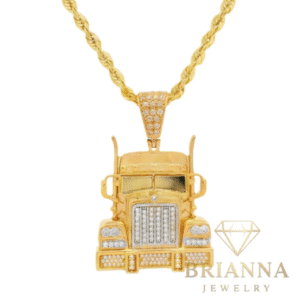 14k Truck CZ Pendant W/ Hollow Rope Chain (3MM // 22” Inches) – Brianna Jewelry joya brianna jewelry