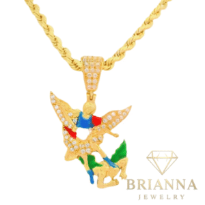 14k San Miguel CZ Pendant W/ Hollow Rope Chain (3MM // 22” Inches)  –
Brianna Jewelry joya brianna jewelry