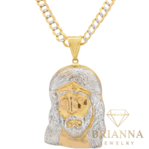 14K Jesus face Pendant W/ Solid Two Tone Cuban Chain (4.5MM – 22” Inch –
Brianna Jewelry joya brianna jewelry