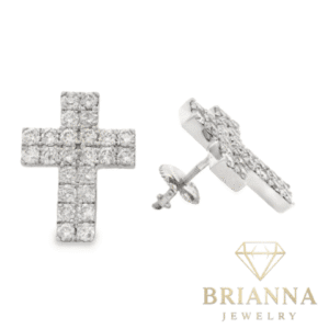 14k (17MM) Cross Diamond Earrings 💎 – Brianna Jewelry joya brianna jewelry