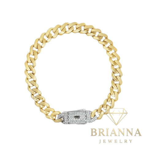 14K Hollow Cuban Monaci Bracelet for Men (8MM) – Brianna Jewelry joya brianna jewelry