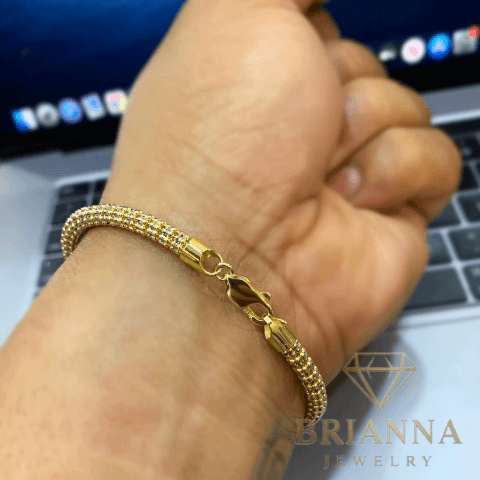 14K Moon Iced Chain (2.5MM – 16” Inches) – Brianna Jewelry joya brianna jewelry