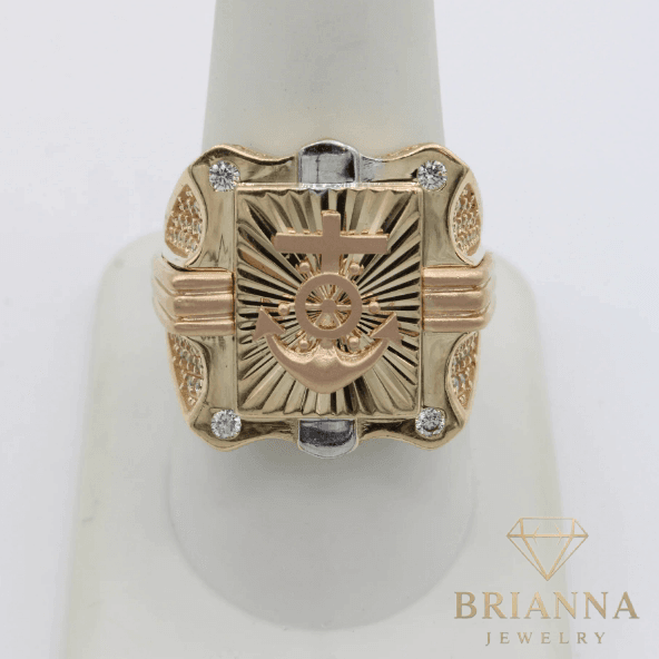 14K Cz Anchor Ring – Brianna Jewelry joya brianna jewelry