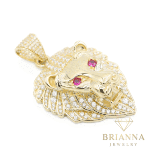 14K Lion Pendant CZ – Brianna Jewelry joya brianna jewelry