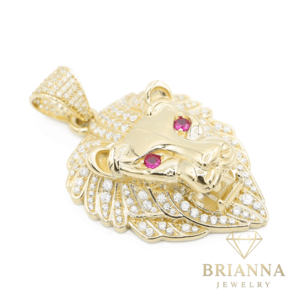 14K Lion Pendant CZ – Brianna Jewelry joya brianna jewelry