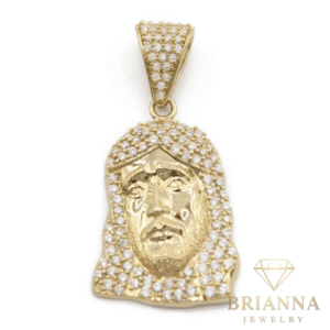 14K Jesus Face Pendant (1.6″ Inches) – Brianna Jewelry joya brianna jewelry